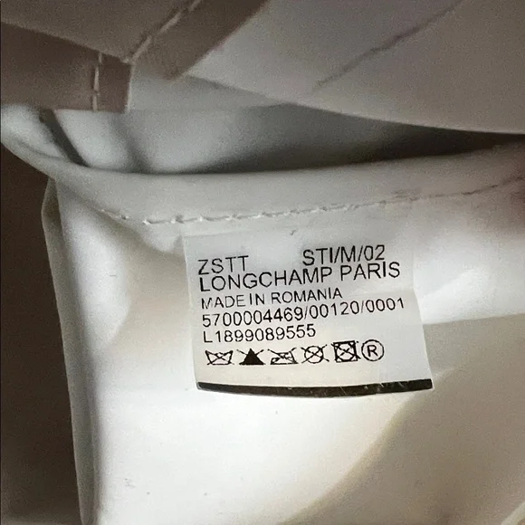 Longchamp Women's Pink Canvas Tan Tote Bag with Brown Trim - Picture 17 of 17